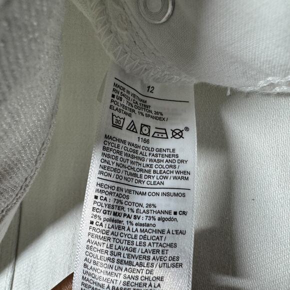 Old Navy White Metallic High Rise OG Loose Secret Smooth Pockets Jeans 12 NWT - Picture 3 of 8